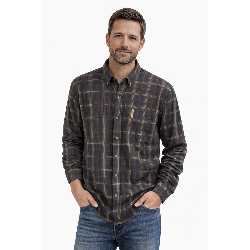 CLEARWATER Outfitters Mens L Plaid Button Down Long‎ Sleeve Cotton Casual Shirt